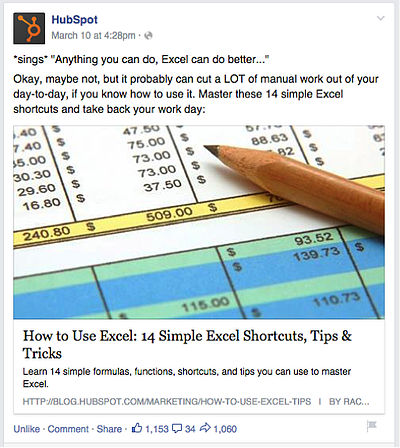 Hubspot Excel Blog post
