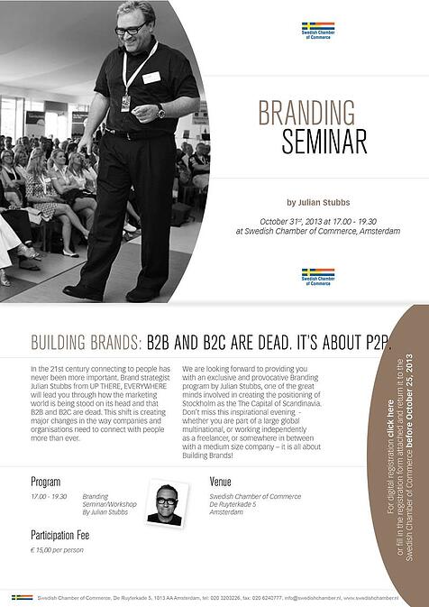 UP Branding eminar Swedish Chamber of Commerce Amsterdam Julian Stubs