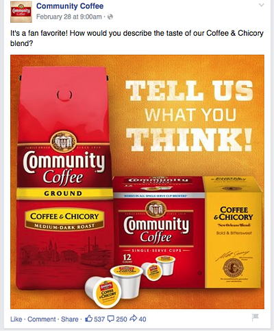 Example Facebook Post Community Coffee
